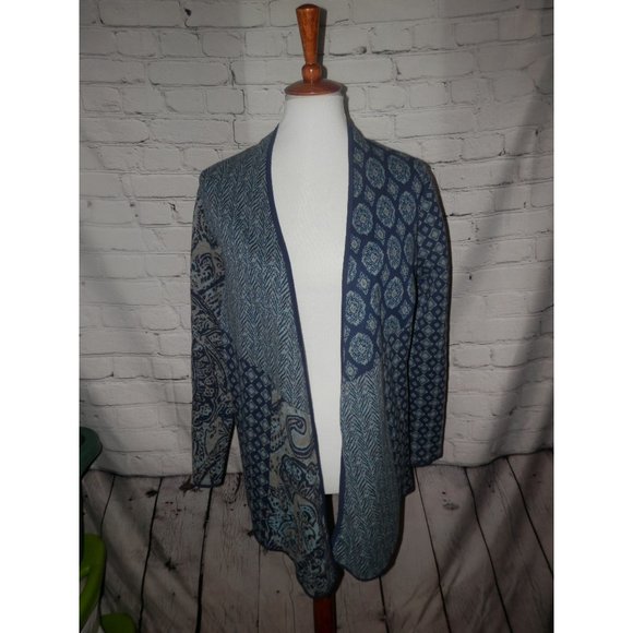 J. Jill Cardigan Sweater Blue Small Open Front - Picture 1 of 4